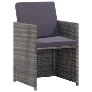 Set mobilier de exterior 5 piese antracit poliratan și acacia