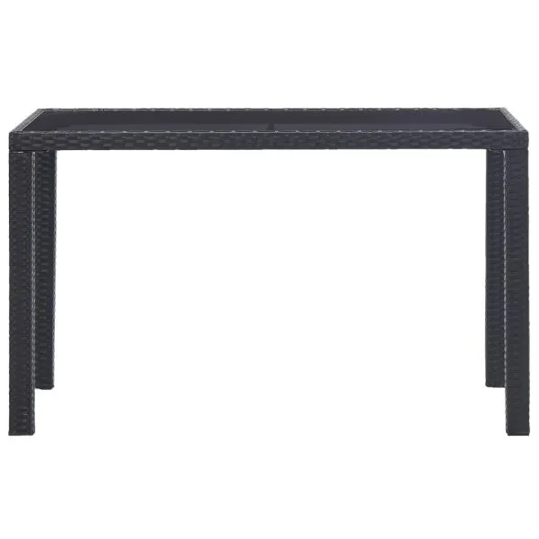 Masă de grădină, negru, 123 x 60 x 74 cm, poliratan