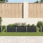 Strat înălțat de grădină antracit 240x40x45 cm oțel galvanizat