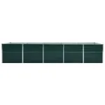 Strat înălțat de grădină, verde, 400x80x77 cm, oțel galvanizat