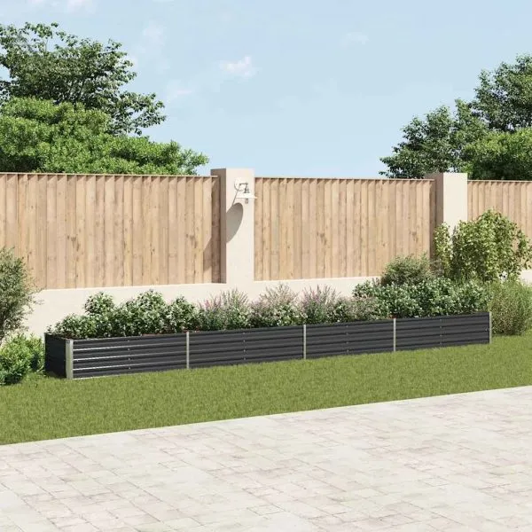 Strat înălțat de grădină antracit 600x80x45 cm oțel galvanizat