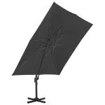 Umbrelă în consolă cu stâlp din aluminiu, negru, 3×3 m