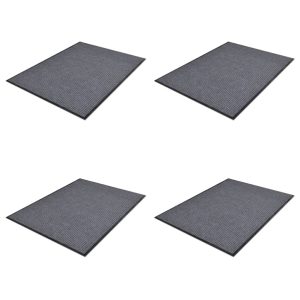 Covorașe de ușă din PVC 4 buc. gri, 90×60 cm