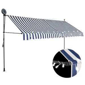 Copertină retractabilă manual cu LED