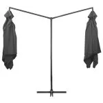 Umbrelă de soare cu stâlp din oțel, antracit, 250×250 cm