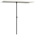 Umbrelă de soare grădină stâlp aluminiu alb nisipiu 180×110 cm
