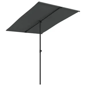 Umbrelă de soare de grădină cu stâlp aluminiu antracit 2×1,5 cm