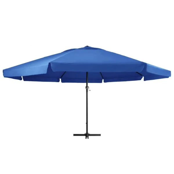 Umbrelă soare de grădină, stâlp aluminiu albastru azur 500 cm