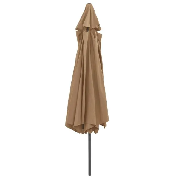 Umbrelă de soare de grădină, stâlp metalic, taupe, 390 cm