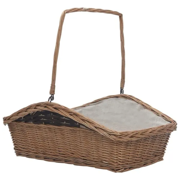 Coș pentru lemne de foc cu mâner, maro 61,5×46,5×58 cm salcie
