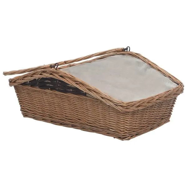 Coș pentru lemne de foc cu mâner, maro 61,5×46,5×58 cm salcie