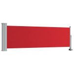Copertină laterală retractabilă de terasă, roșu, 80 x 300 cm