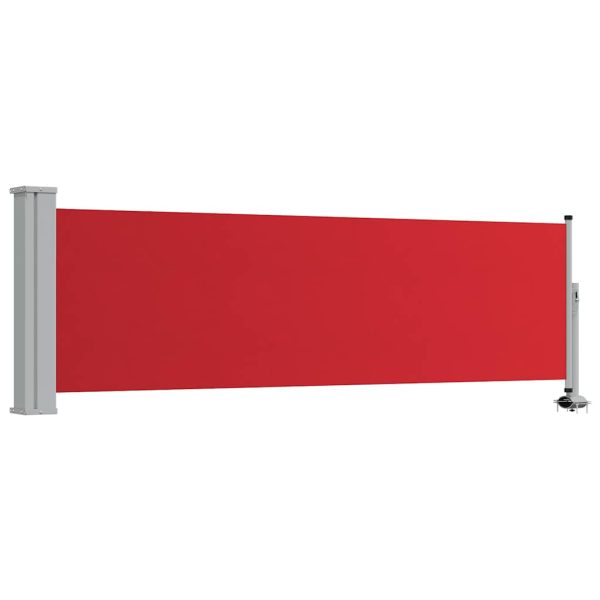 Copertină laterală retractabilă de terasă, roșu, 80 x 300 cm
