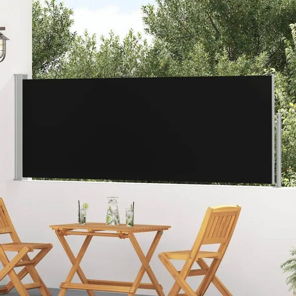 Copertină laterală retractabilă de terasă, negru, 100×300 cm
