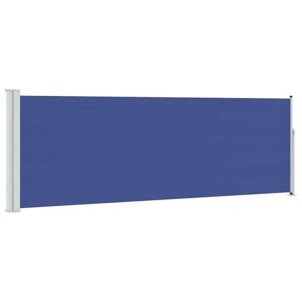 Copertină laterală retractabilă terasă, albastru, 100×300 cm