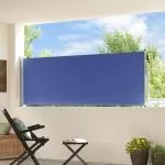 Copertină laterală retractabilă terasă, albastru, 100×300 cm