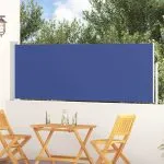 Copertină laterală retractabilă terasă, albastru, 100×300 cm