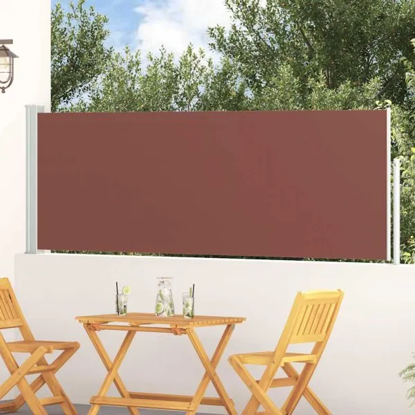 Copertină laterală retractabilă de terasă, maro, 100 x 300 cm