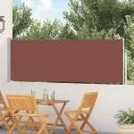 Copertină laterală retractabilă de terasă, maro, 100 x 500 cm
