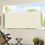 Copertină laterală retractabilă de terasă, crem, 120 x 500 cm