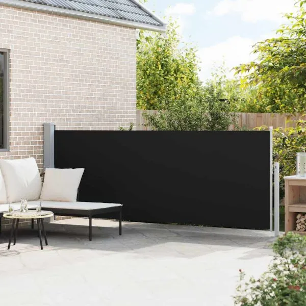 Copertină laterală retractabilă de terasă, negru, 140×500 cm