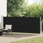 Copertină laterală retractabilă de terasă, negru, 140×500 cm