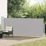Copertină laterală retractabilă de terasă, gri, 140 x 500 cm