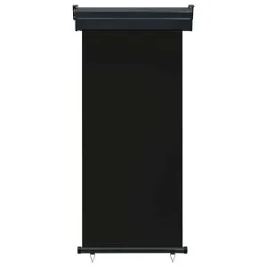 Copertină laterală de balcon, negru, 80 x 250 cm