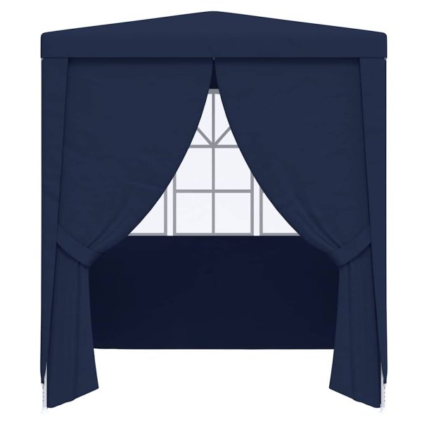 Cort petrecere profesional cu pereți, albastru, 2×2 m, 90 g/m²