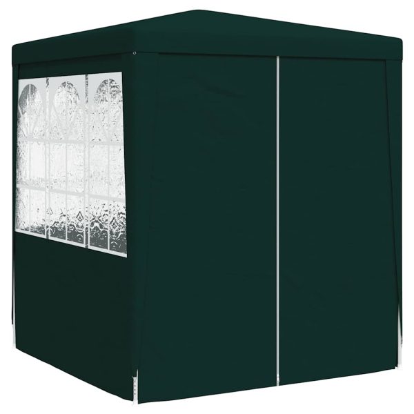 Cort de petrecere profesional cu pereți verde 2,5x 2,5m 90 g/m²