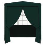 Cort de petrecere profesional cu pereți verde 2,5x 2,5m 90 g/m²