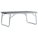 Masă de camping pliabilă, gri, 60 x 40 cm, aluminiu