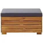 Taburet modular cu pernă, 1 buc., lemn masiv de acacia