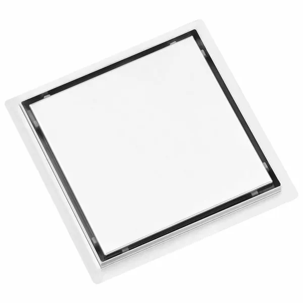 Rigolă de duș capac plat gresie 2-în-1 23×23 cm oțel inoxidabil