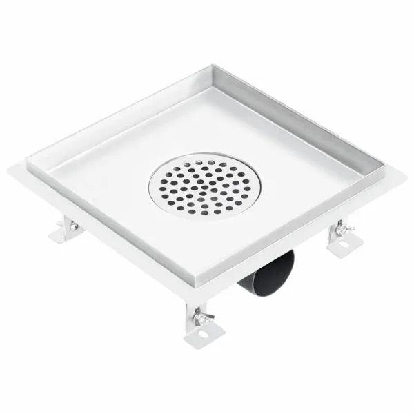 Rigolă de duș capac plat gresie 2-în-1 23×23 cm oțel inoxidabil