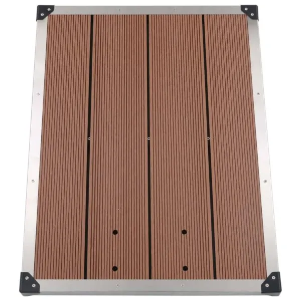 Cădiță de duș de exterior maro 80×62 cm WPC și oțel inoxidabil