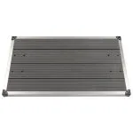 Cădiță de duș de exterior gri 110×62 cm WPC și oțel inoxidabil