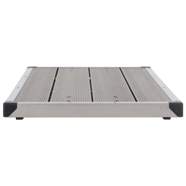 Cădiță de duș de exterior gri 110×62 cm WPC și oțel inoxidabil