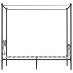 Cadru de pat cu baldachin, gri, 120 x 200 cm, metal