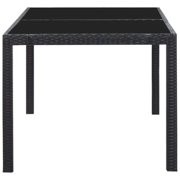 Set mobilier de grădină, 7 piese, negru, poliratan
