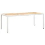 Set mobilier de grădină, 9 piese, alb, poliratan