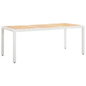 Set mobilier de grădină, 9 piese, alb, poliratan