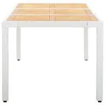 Set mobilier de grădină, 9 piese, alb, poliratan