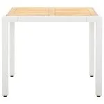 Set mobilier de grădină, 5 piese, alb, poliratan