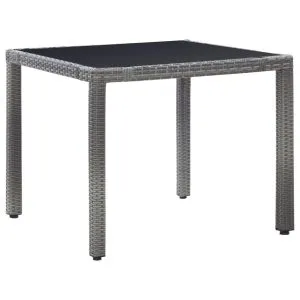 Set mobilier de exterior, 5 piese, gri, poliratan