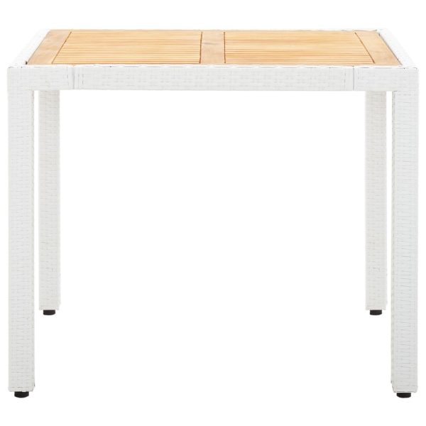 Set mobilier de grădină, 5 piese, alb, poliratan