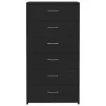 Dulap cu 6 sertare, negru, 50x34x96 cm, lemn prelucrat