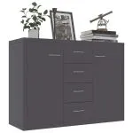 Dulap, gri, 88 x 30 x 65 cm, lemn prelucrat