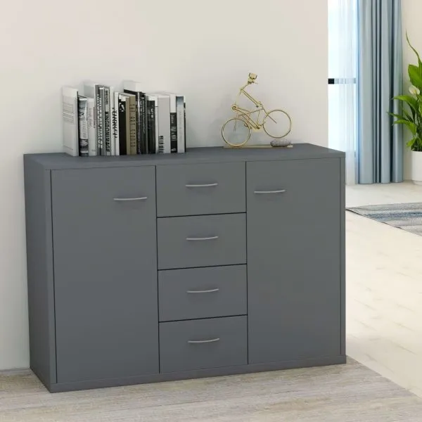 Dulap, gri, 88 x 30 x 65 cm, lemn prelucrat