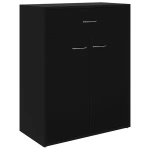 Dulap, negru, 60x30x75 cm, lemn prelucrat